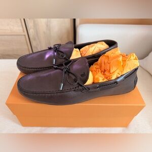 Tod's Dark Brown Leather Loafers Men 11.5 BRAND NEW！